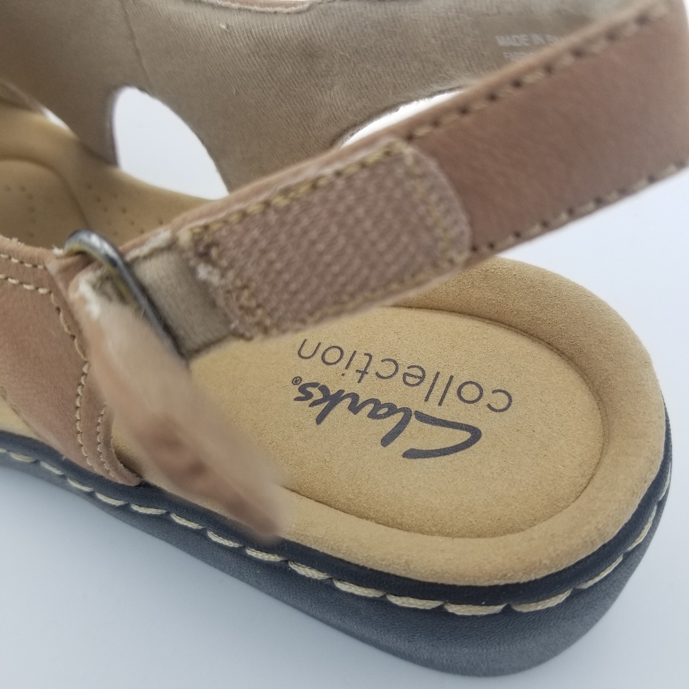 Clarks Brown Nubuck Slingback Wedge Sandal - Picture 7 of 14